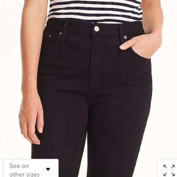 J Crew Curvy Toothpick Jean True Black Plus Size High Rise Jeans 37/24 NEW - Picture 8 of 8